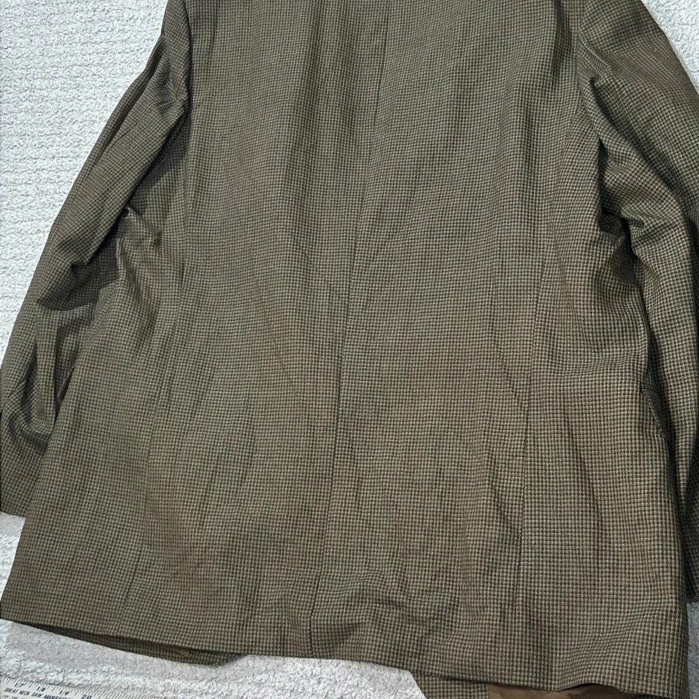 Vtg‎ LORD WEST Mens Blazer 46L Brown Houndstooth 100% Wool 3-Button Sport Coat